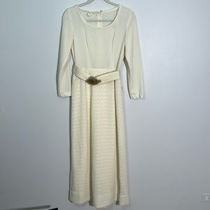 vintage 60s / 70s belted long sleeve maxi dress